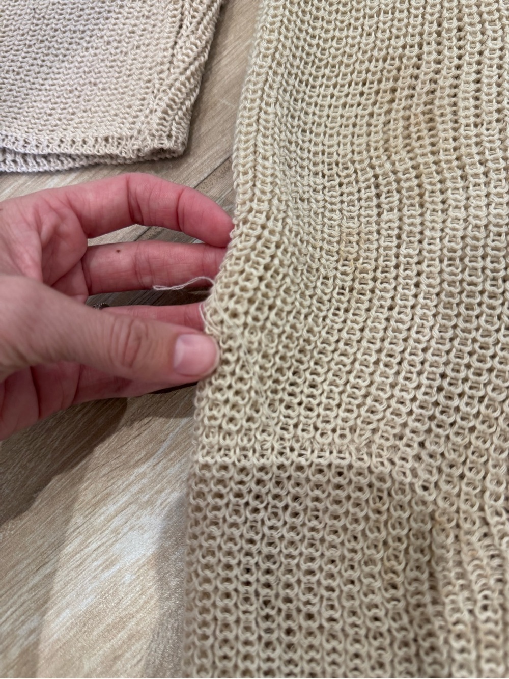 Motel Rocks Light Beige Knit Button-Front Cropped Sweater - Picture 3 of 3